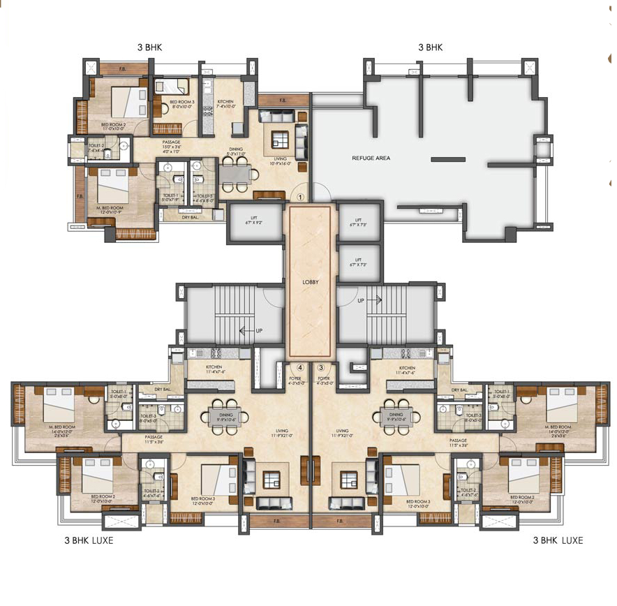 Oberoi Thane 3bhk Floor Plans